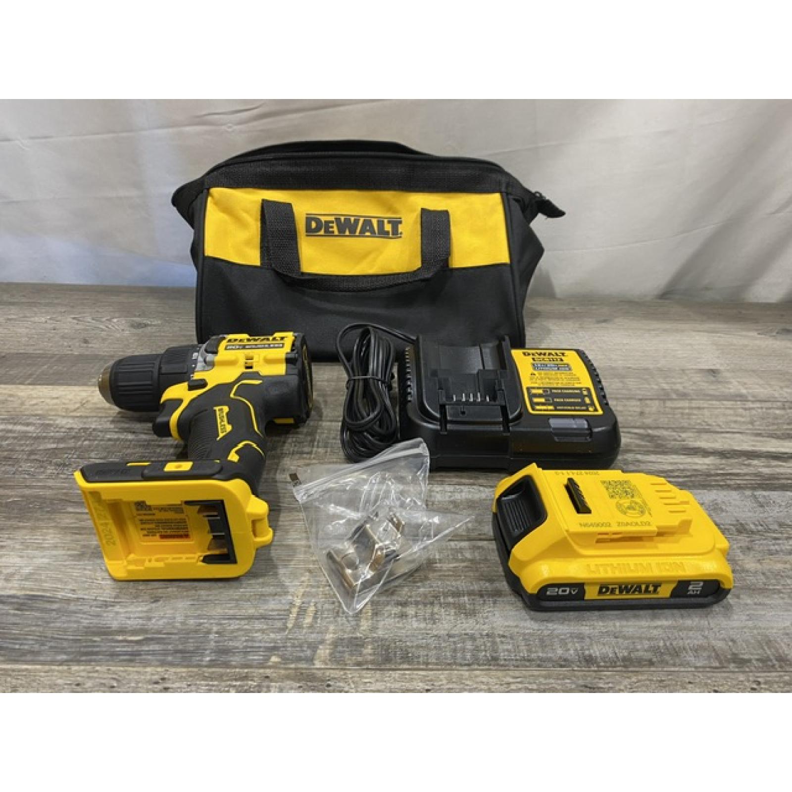 AS-IS DEWALT Atomic 20V Lithium-Ion Cordless Compact 1/2 in. Drill/Driver Kit