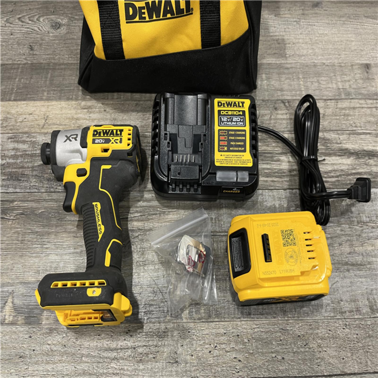 AS-IS DEWALT 20-Volt Maximum XR Lithium-Ion Cordless Brushless 1/4 in. 3-Speed Impact Driver Kit