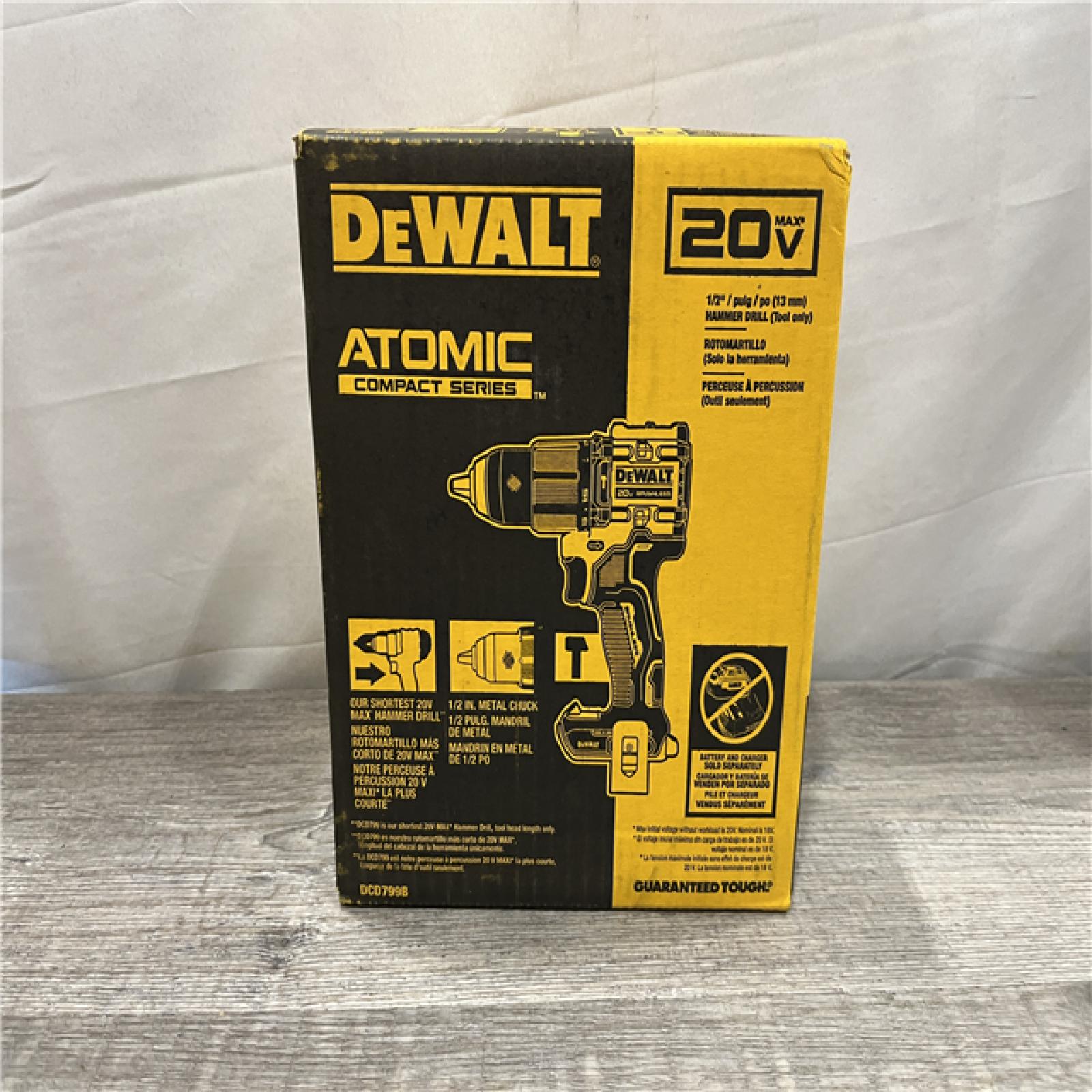 NEW - DEWALT 20V MAX Lithium-Ion Brushless Cordless Compact Series 1/2 Hammer Drill (Tool Only)
