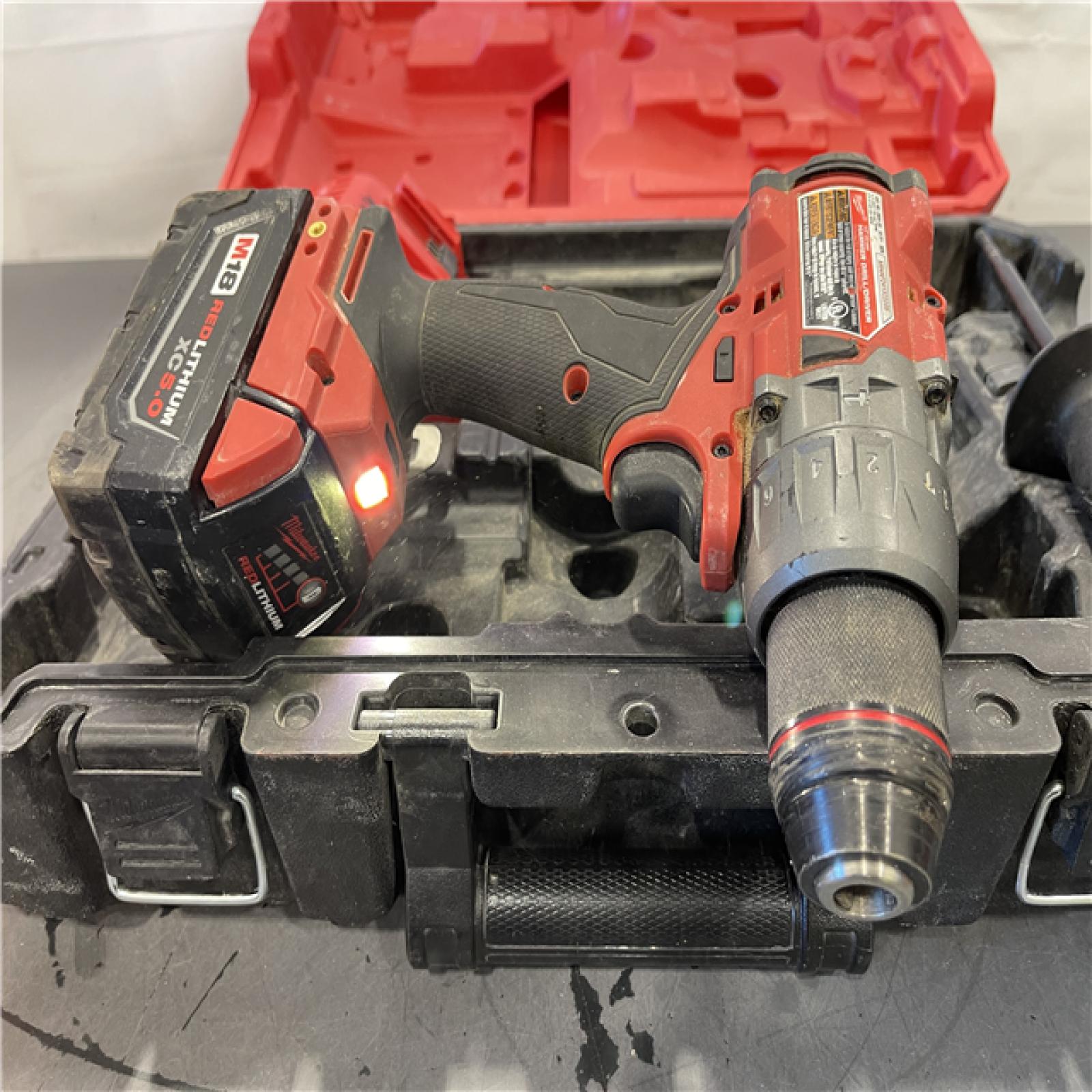 AS-IS - Milwaukee M18 FUEL 18-Volt Lithium-Ion Brushless Cordless 1/2 in. Hammer Drill/Driver Kit