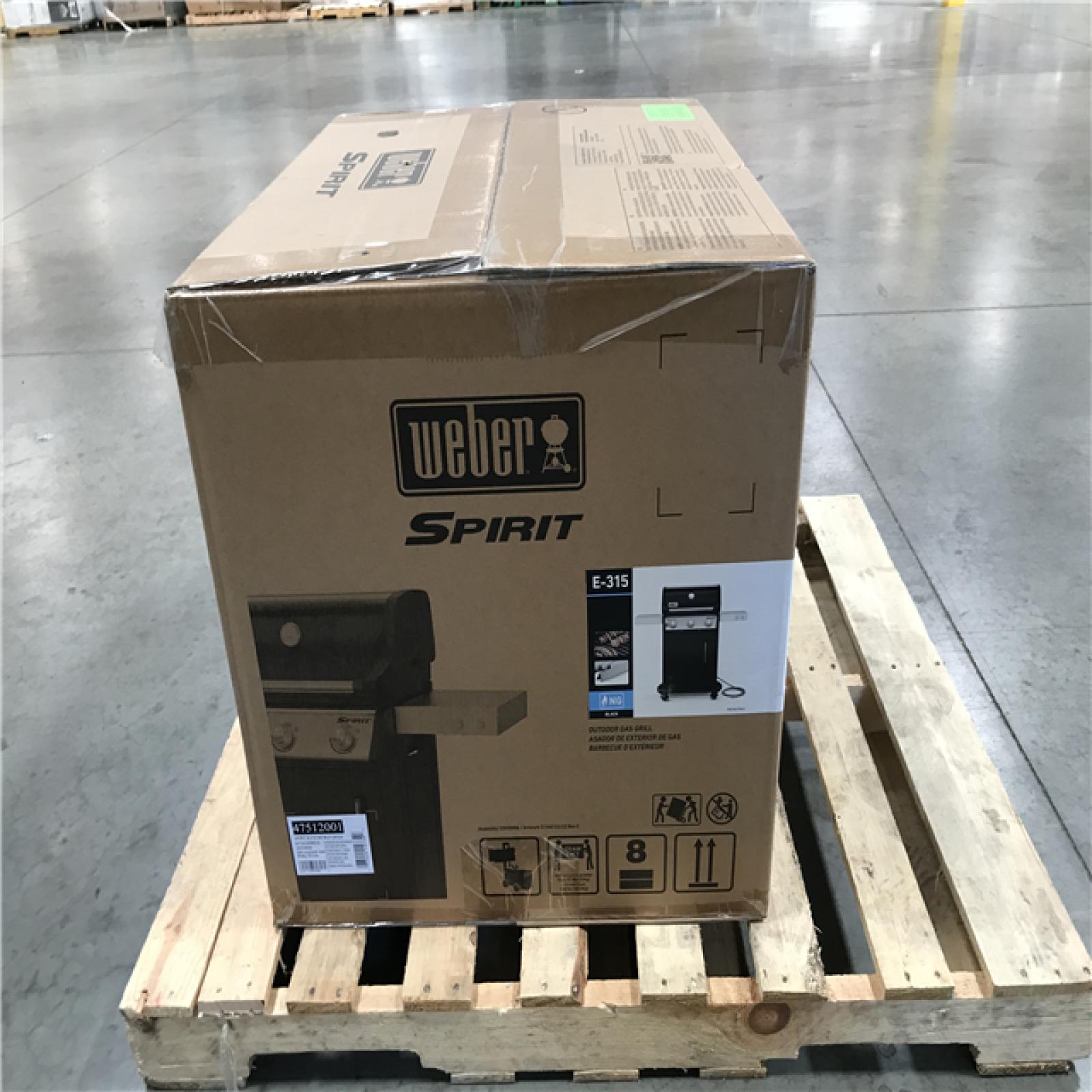 CALIFORNIA AS-IS WEBER SPIRIT BLACK OUTDOOR GAS GRILL E-315