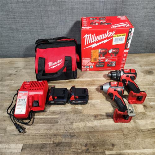 HOUSTON LOCATION - AS-IS Milwaukee 18V Cordless Brushed 2-Tool Drill/Driver and Impact Driver Kit