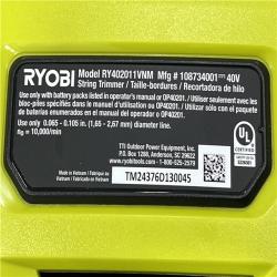 AS-IS RYOBI 40V HP Brushless Whisper Series 17 in. Cordless Battery Carbon Fiber Shaft String Trimmer Kit