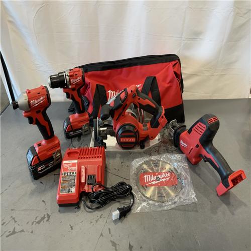 AS-IS - Milwaukee M18 18-Volt Lithium-Ion Brushless Cordless Combo Kit (4-Tool)