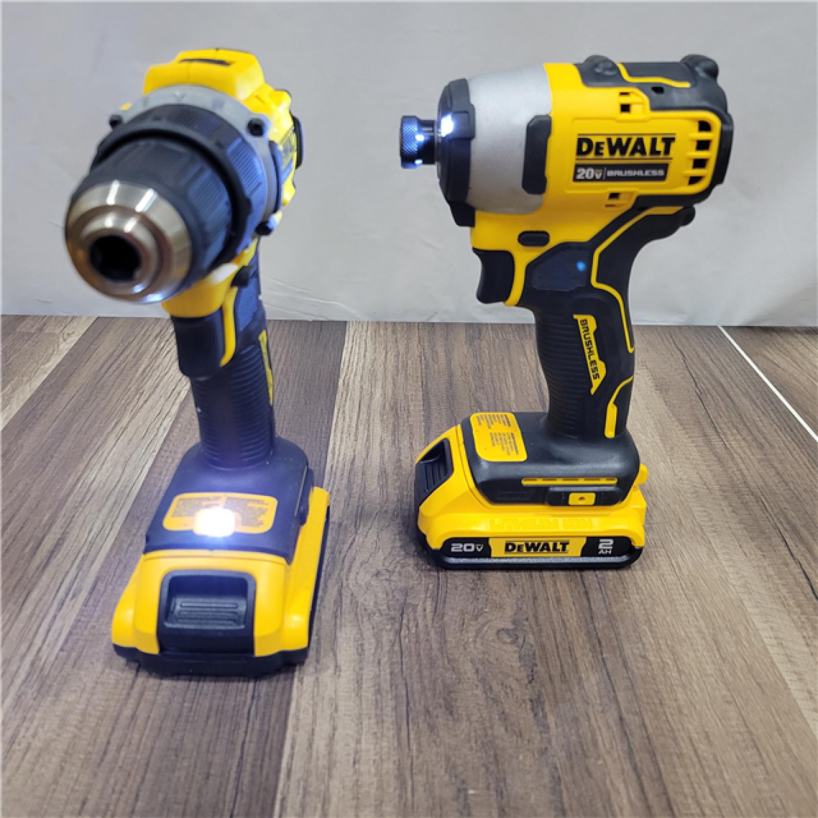 AS-IS DEWALT ATOMIC 20-Volt MAX Lithium-Ion Cordless Combo Kit (2-Tool) with (2) 2.0Ah Batteries, Charger and Bag