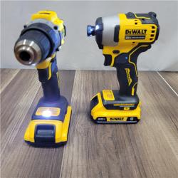 AS-IS DEWALT ATOMIC 20-Volt MAX Lithium-Ion Cordless Combo Kit (2-Tool) with (2) 2.0Ah Batteries, Charger and Bag