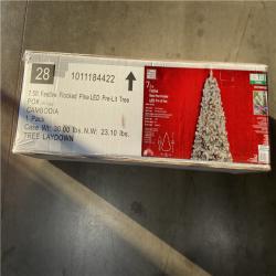 NEW! - Home Accents Holiday 7.5 ft. Festive Mixed Pine Flocked LED Pre-Lit Artificial Christmas Tree T12