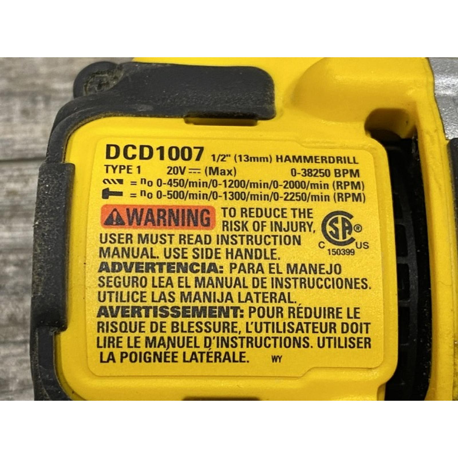 AS-IS DEWALT 20V MAX Brushless Cordless 1/2 3-Speed Hammer Drill (Tool-Only)