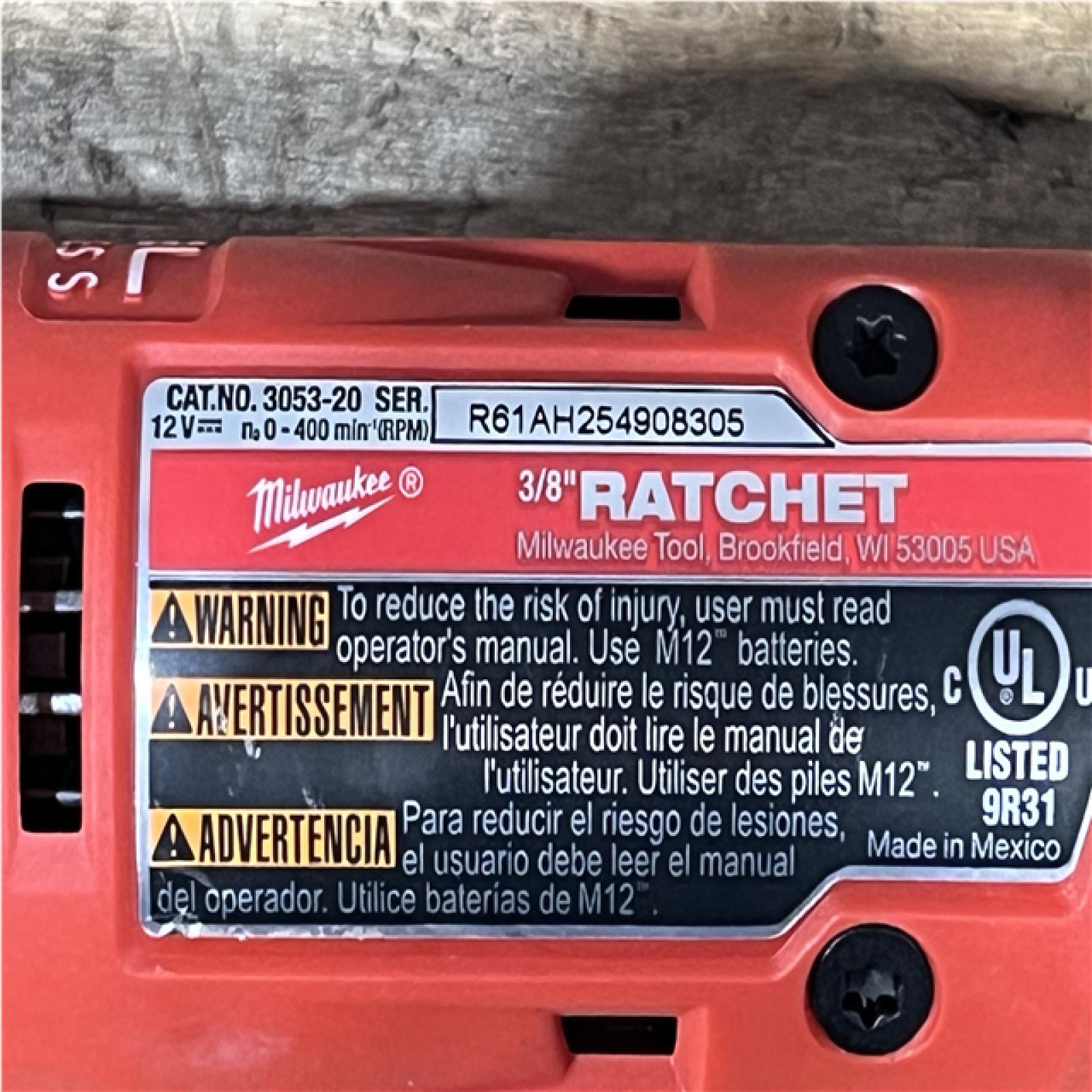 Houston Location AS-IS Milwaukee FUEL 12V Lithium-Ion Compact 3/8 in. Cordless Ratchet (Tool-Only)