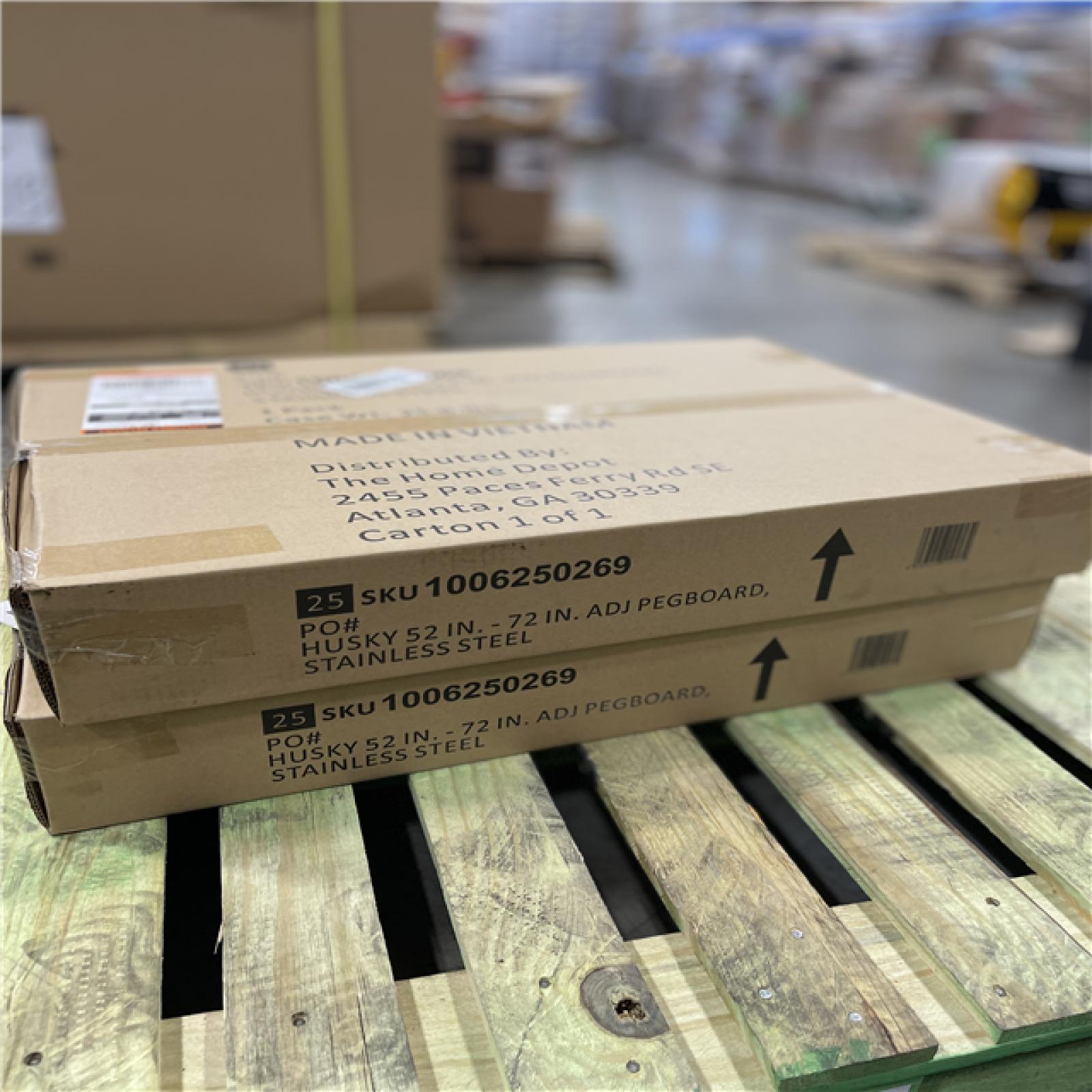 NEW! -  Husky 52 in. W to 72 in. W Stainless Steel Adjustable Pegboard -(2 units)