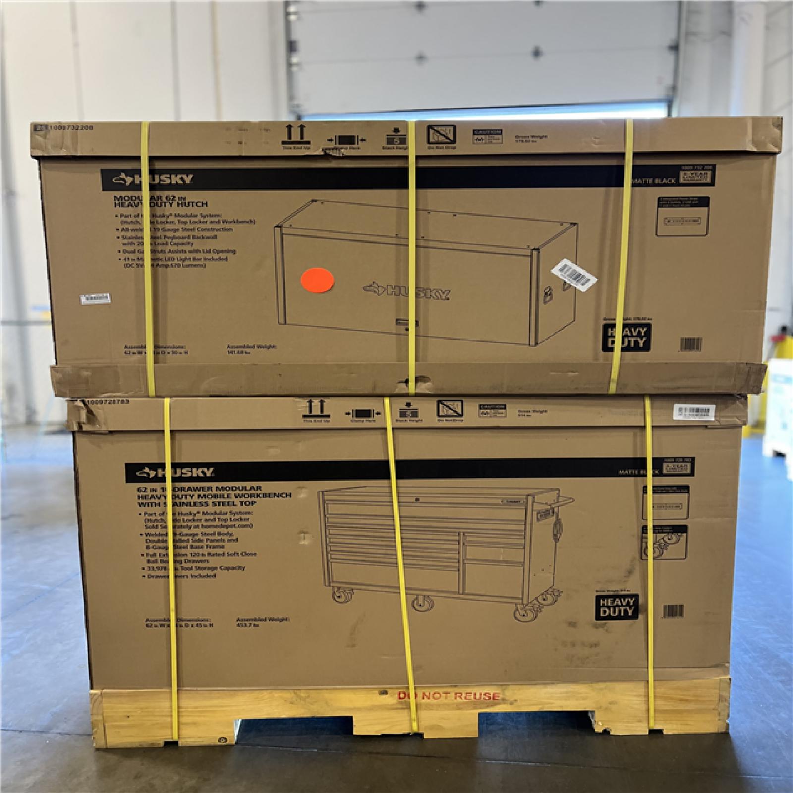 DALLAS LOCATION- AS-IS HUSKY 62IN DRAWER AND HUTCH