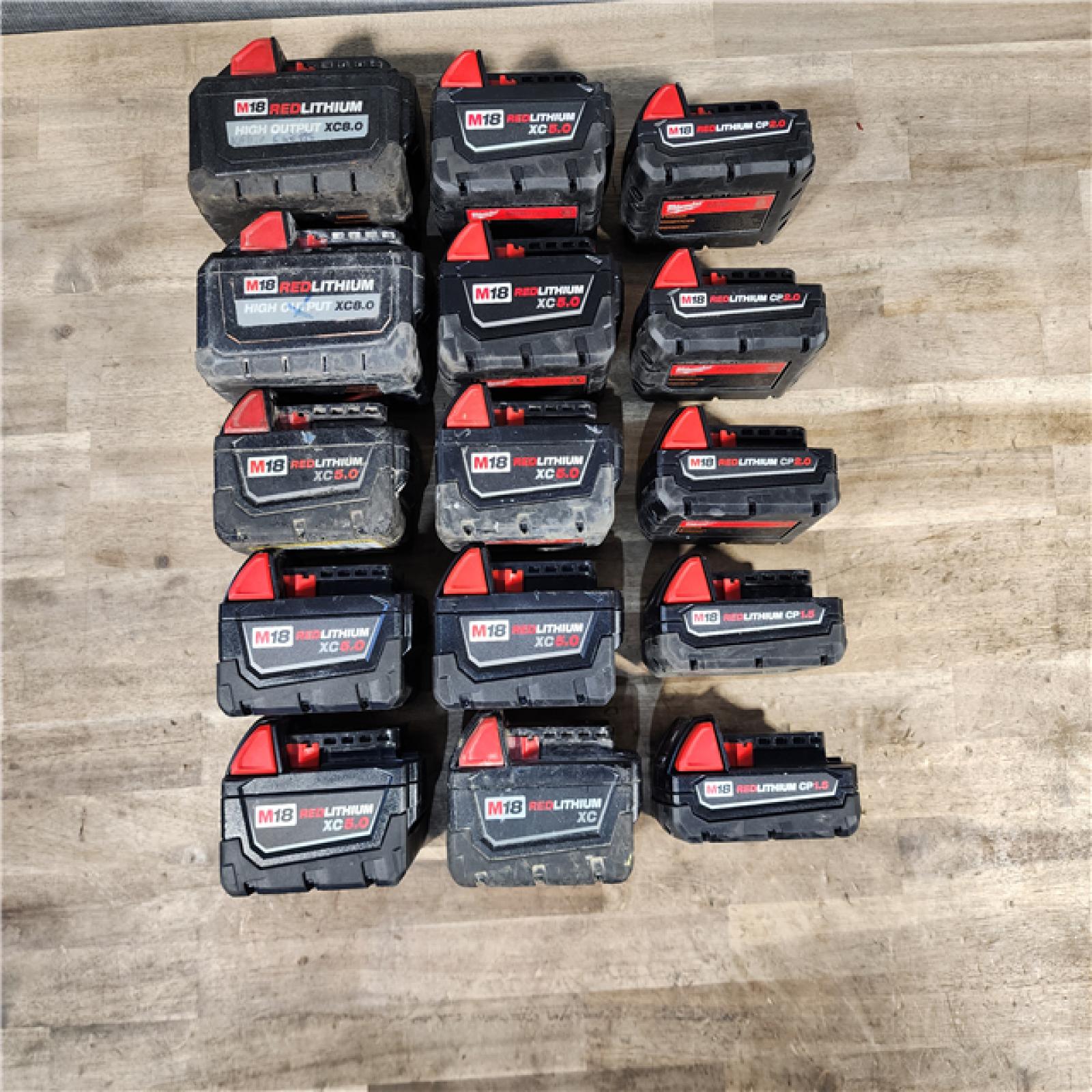 HOUSTON LOCATION - AS-IS MILWAUKEE BATTERY PACK QTY - 15