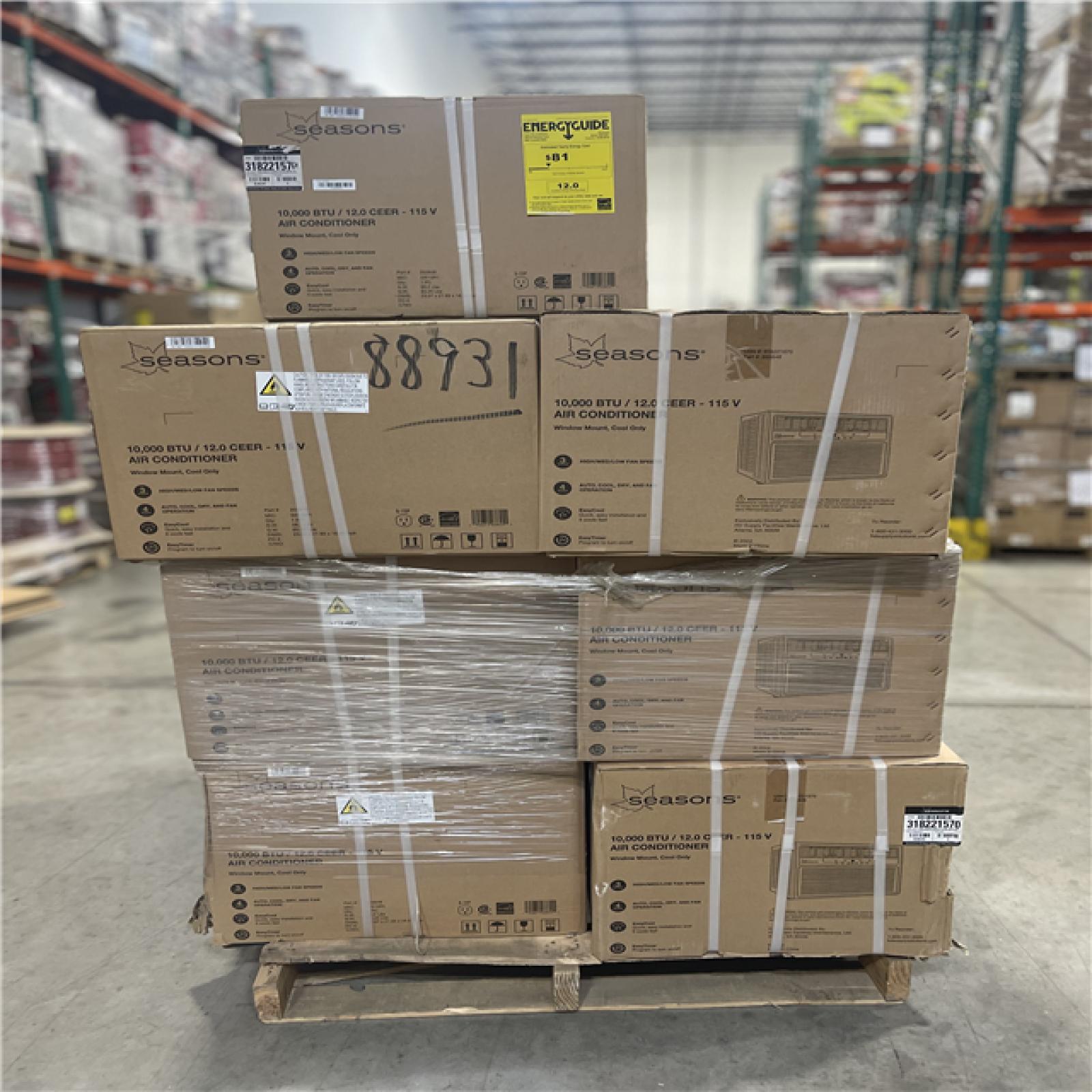 DALLAS LOCATION- Seasons 10 000 BTU 115 V Window Cool-Only Air Conditioner PALLET (13 UNITS)