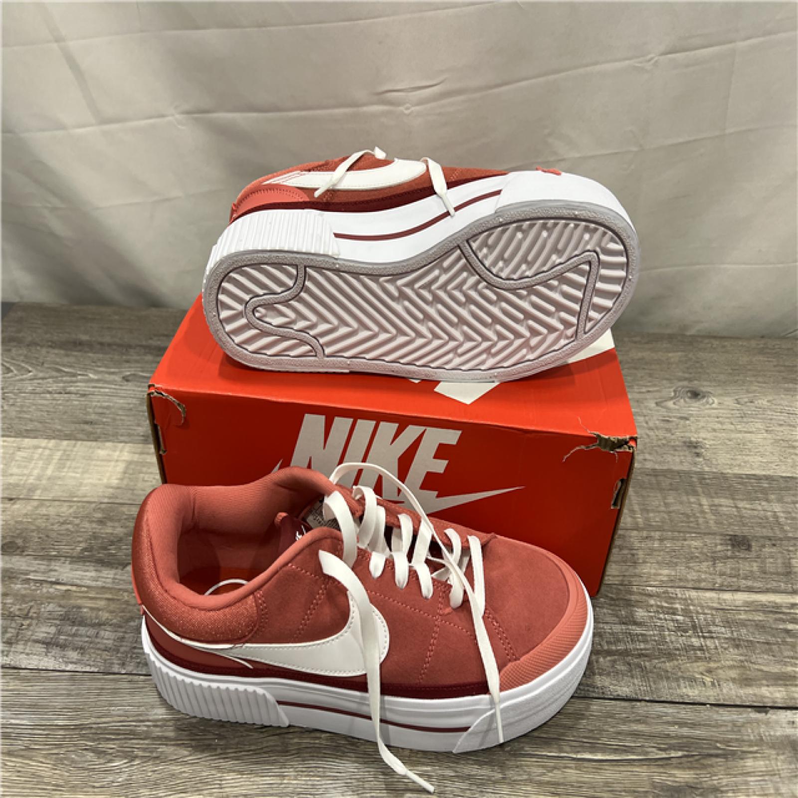 AS-IS Nike Women's Court Legacy Lift- Adobe/White-Team Red -SIZE10.5