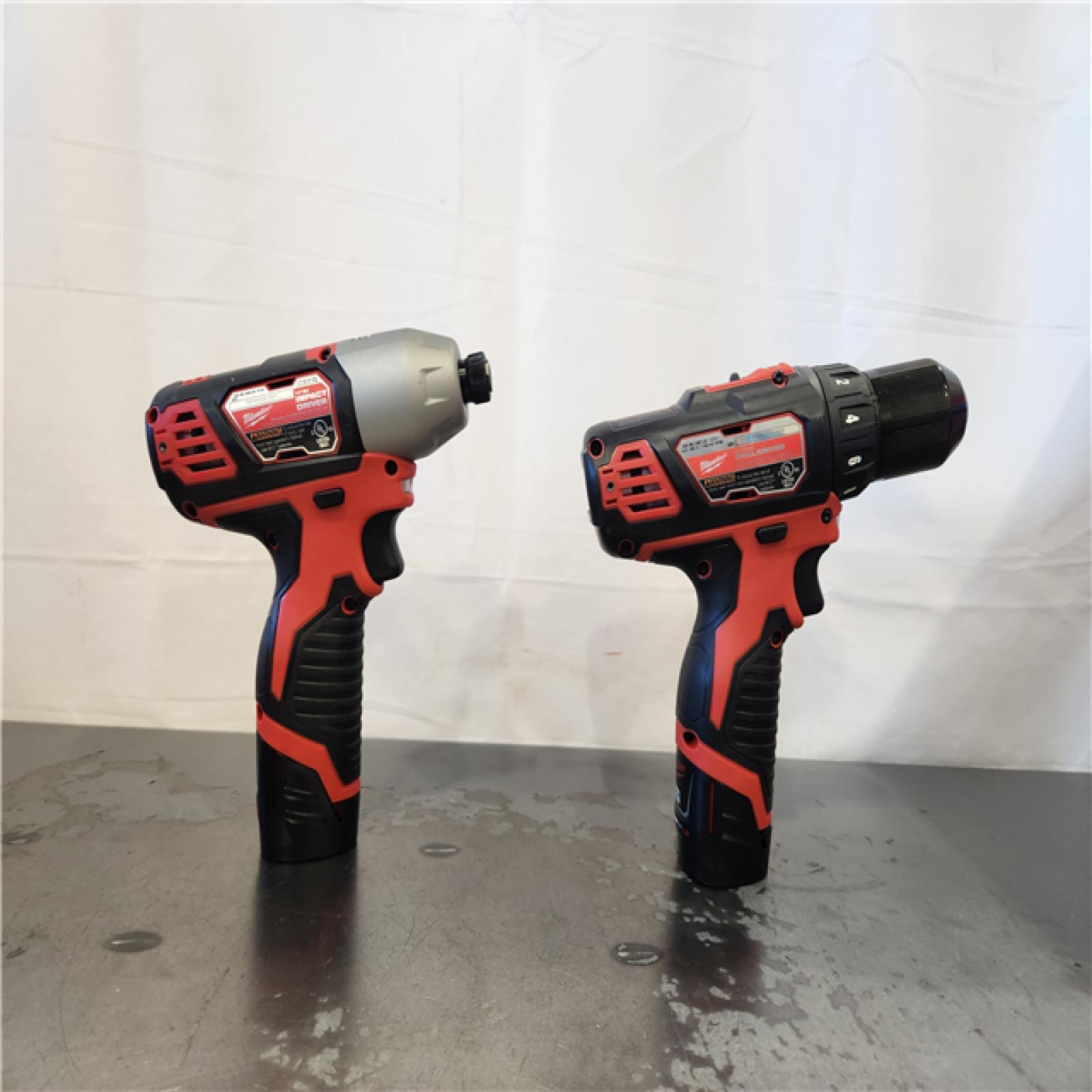 AS-IS- Milwaukee 12V Lithium-Ion Cordless Drill Driver/Impact Driver Combo Kit