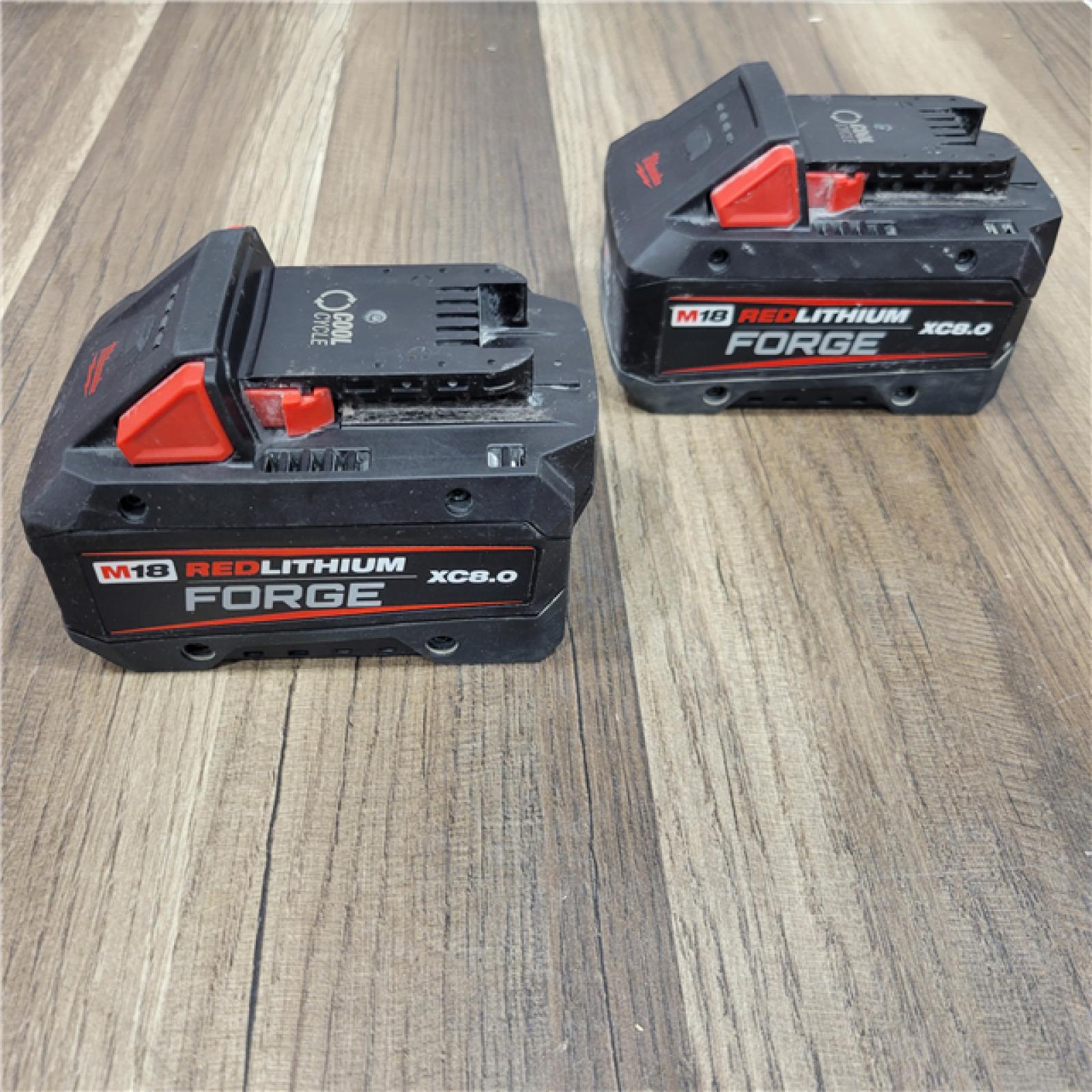 AS-IS  Milwaukee Kit with Two XC 8.0 Ah Battery and Dual Bay Rapid Charger