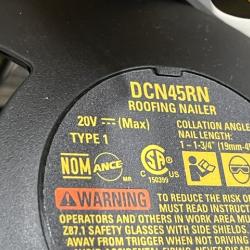 AS-IS DEWALT 20V MAX Lithium-Ion 15-Degree Electric Cordless Roofing Nailer Kit