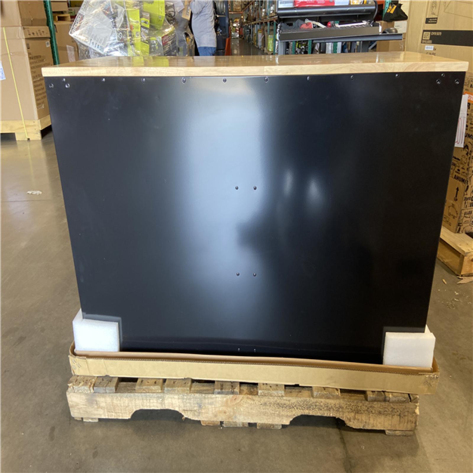 DALLAS LOCATION - Husky Tool Storage 46 in. W x 18 in. D 9-Drawer Mobile Workbench Cabinet in Gloss Black