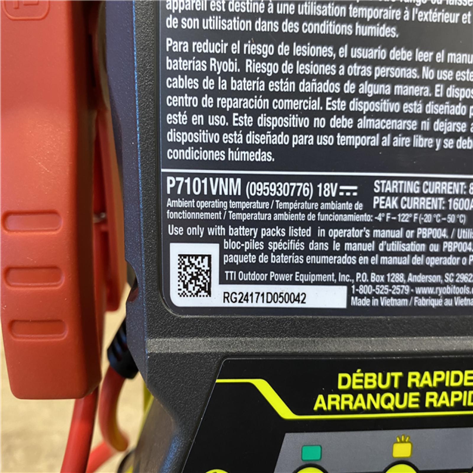 AS IS- RYOBI 18v One Jump Starter Kit