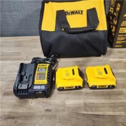 HOUSTON LOCATION - AS-IS DEWALT 20V MAX XR Cordless Drill/Driver, ATOMIC Impact Driver 2 Tool Combo Kit, (2) 2.0Ah Batteries, Charger, and Bag