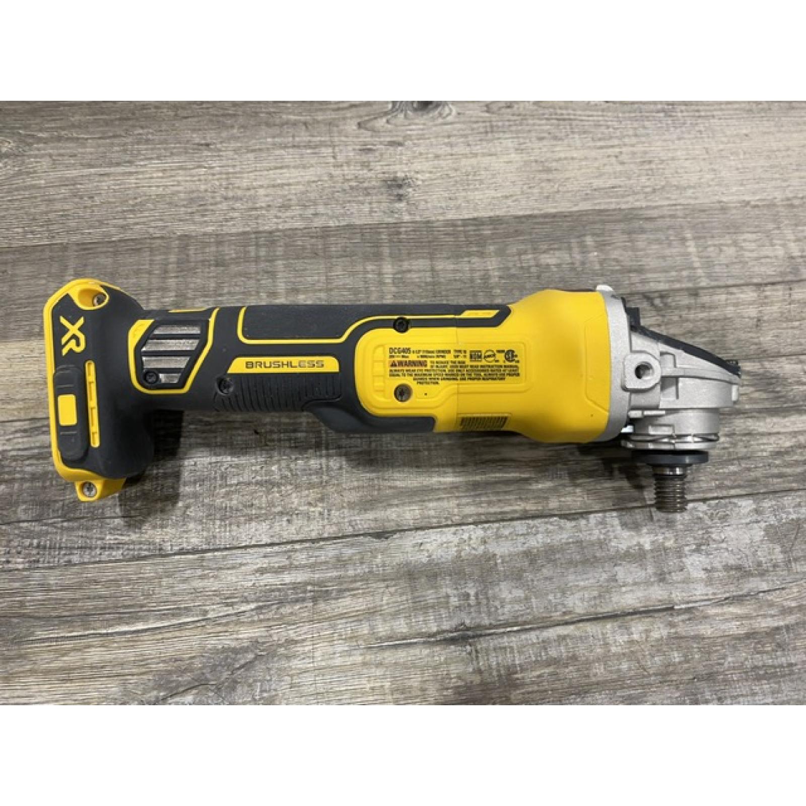 AS-IS DEWALT 20V MAX XR Cordless Brushless 4.5 in. Slide Switch Small Angle Grinder with Kickback Brake (Tool Only)