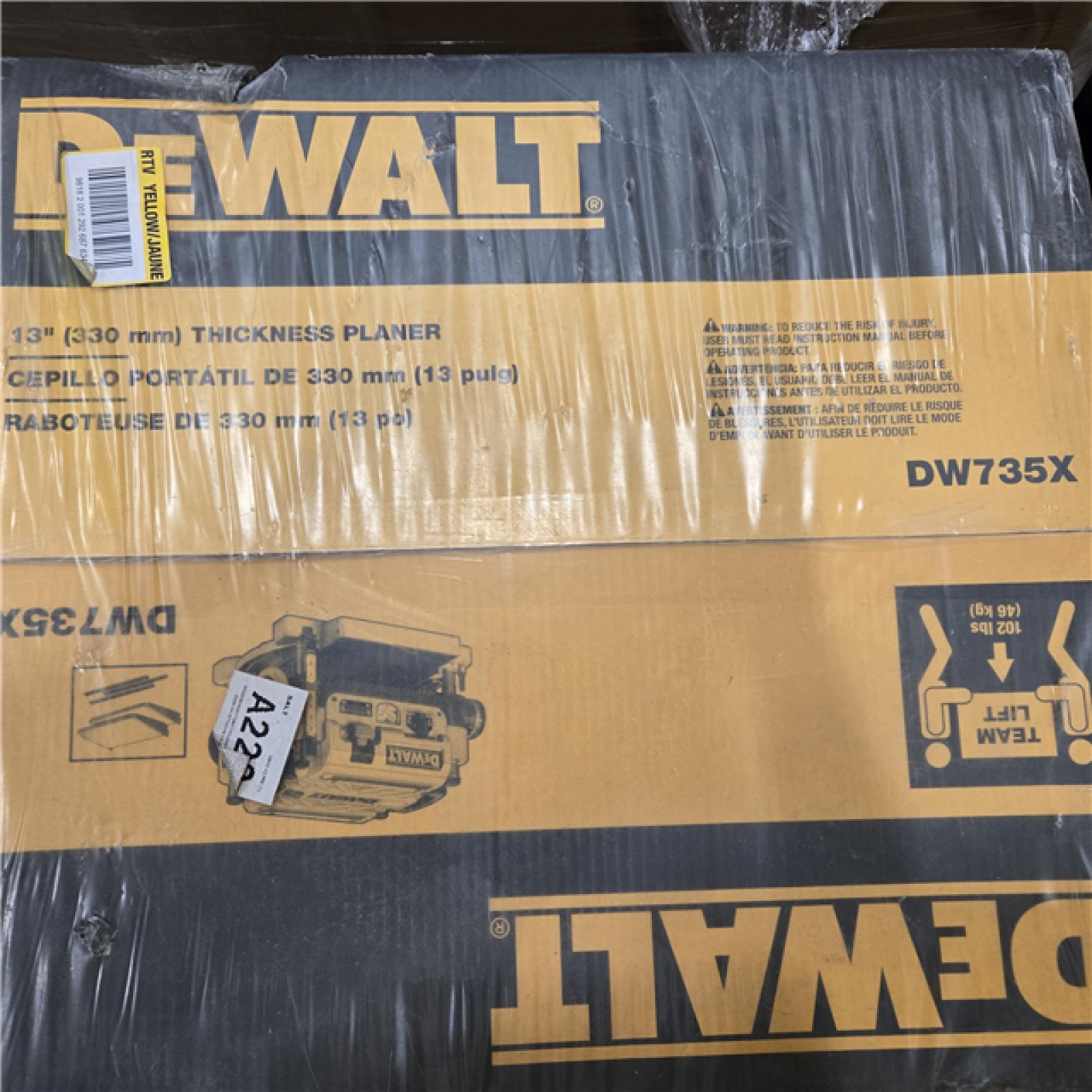 NEW- DEWALT 13 2 Speed 3-Knife Thickness Planer