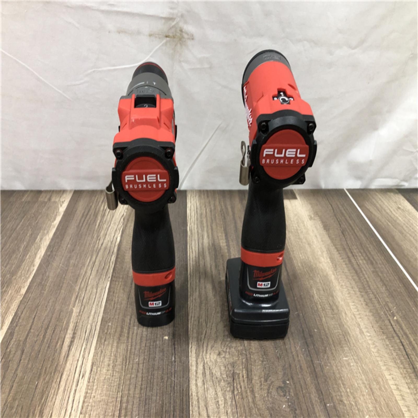 AS-IS Milwaukee FUEL 12-Volt Lithium-Ion Brushless Cordless Hammer Drill and Impact Driver Combo Kit