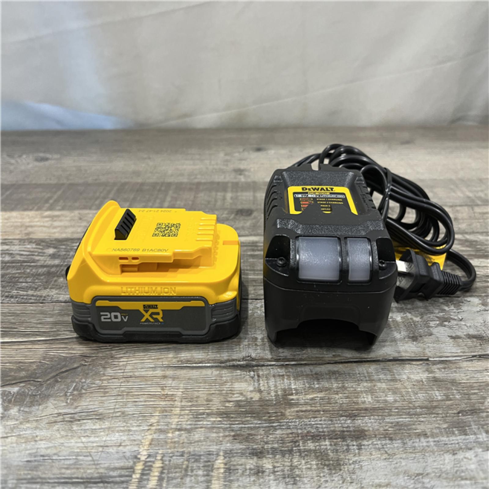 AS-IS DEWALT 20V MAX XR POWERSTACK Lithium-Ion Battery Starter Kit with 1.7Ah Battery and Charger
