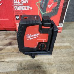 HOUSTON LOCATION - AS-IS Milwaukee-3522-21 Green Beam Laser Cross Line Plumb Point Rechargeable USB Kit