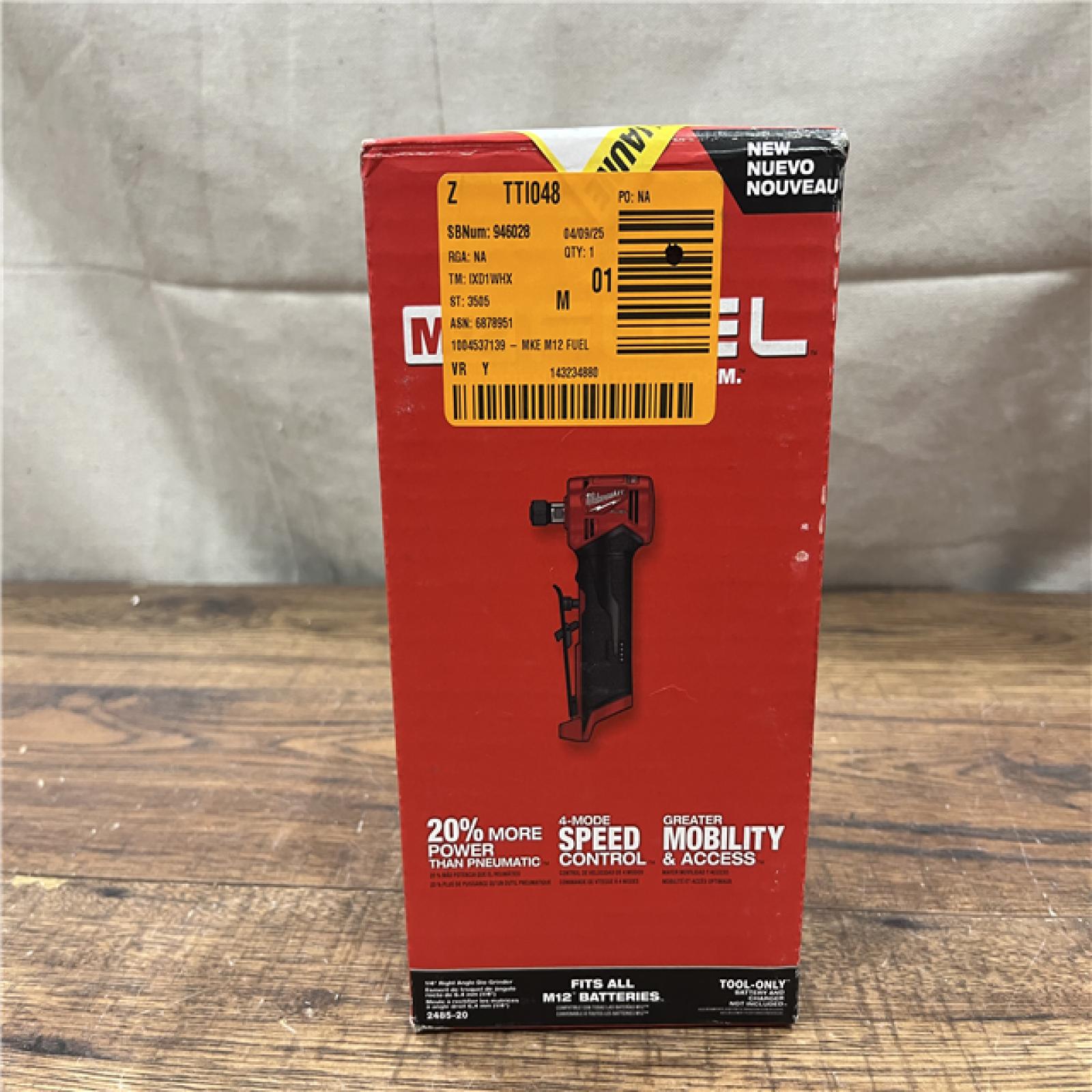 NEW Milwaukee M12 FUEL Brushless Cordless 1/4 in. Right Angle Die Grinder (Tool Only)