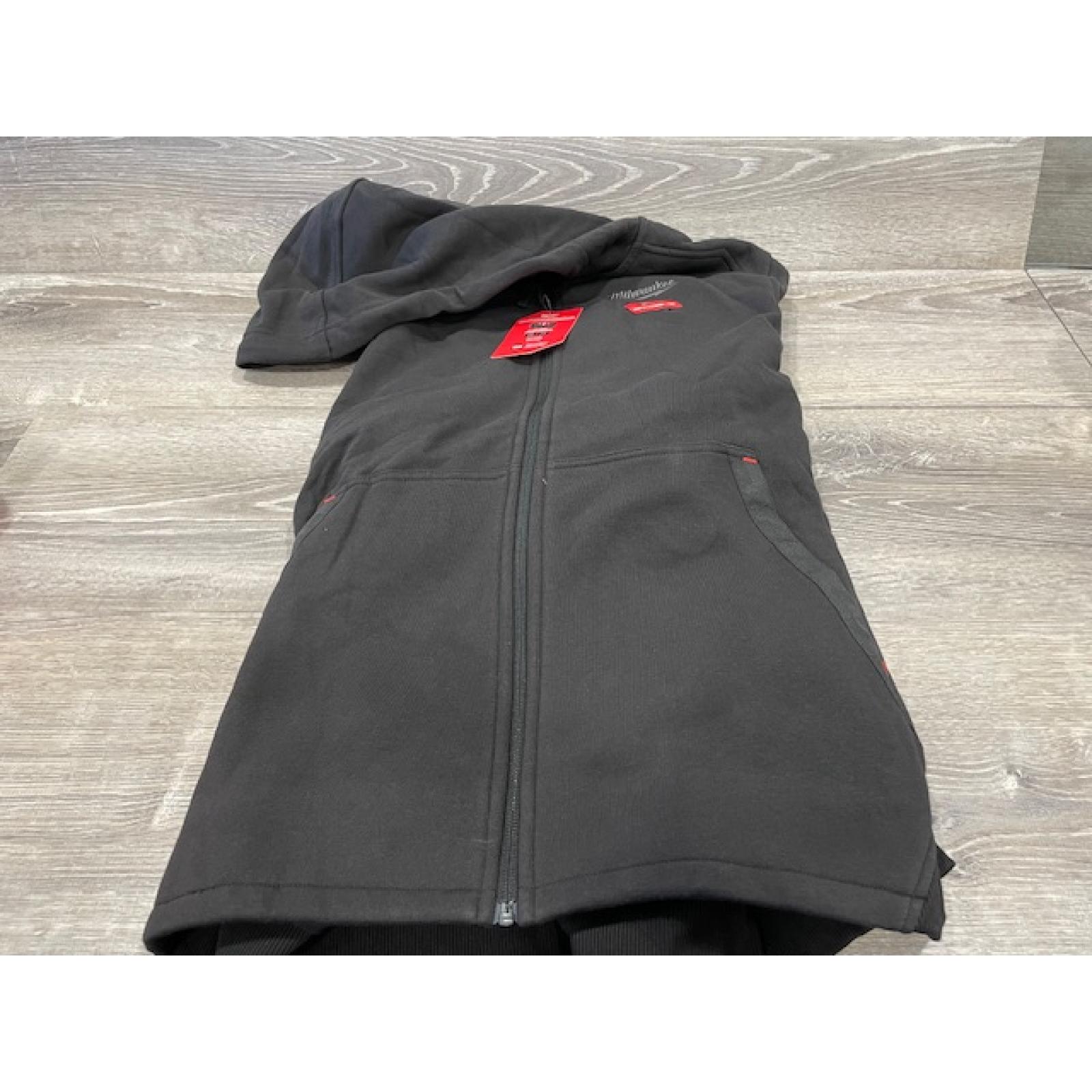AS-IS Milwaukee Men's Large 12-Volt Lithium-Ion Cordless Black Heated Jacket Hoodie Kit