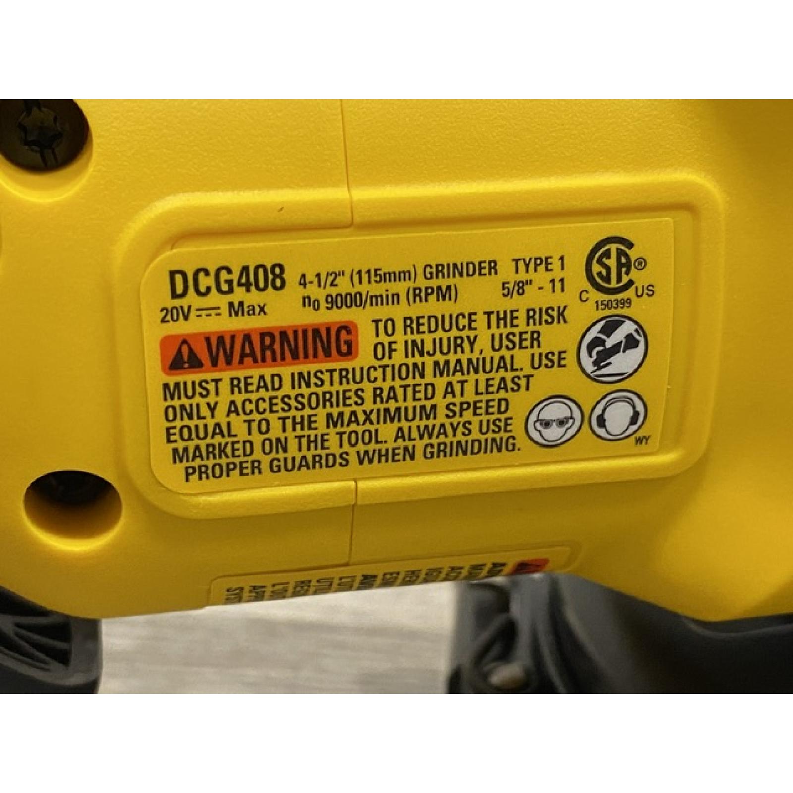 AS-IS DEWALT 20V MAX Cordless Brushless 4-1/2 in. Angle Grinder with Paddle Switch (Tool Only)