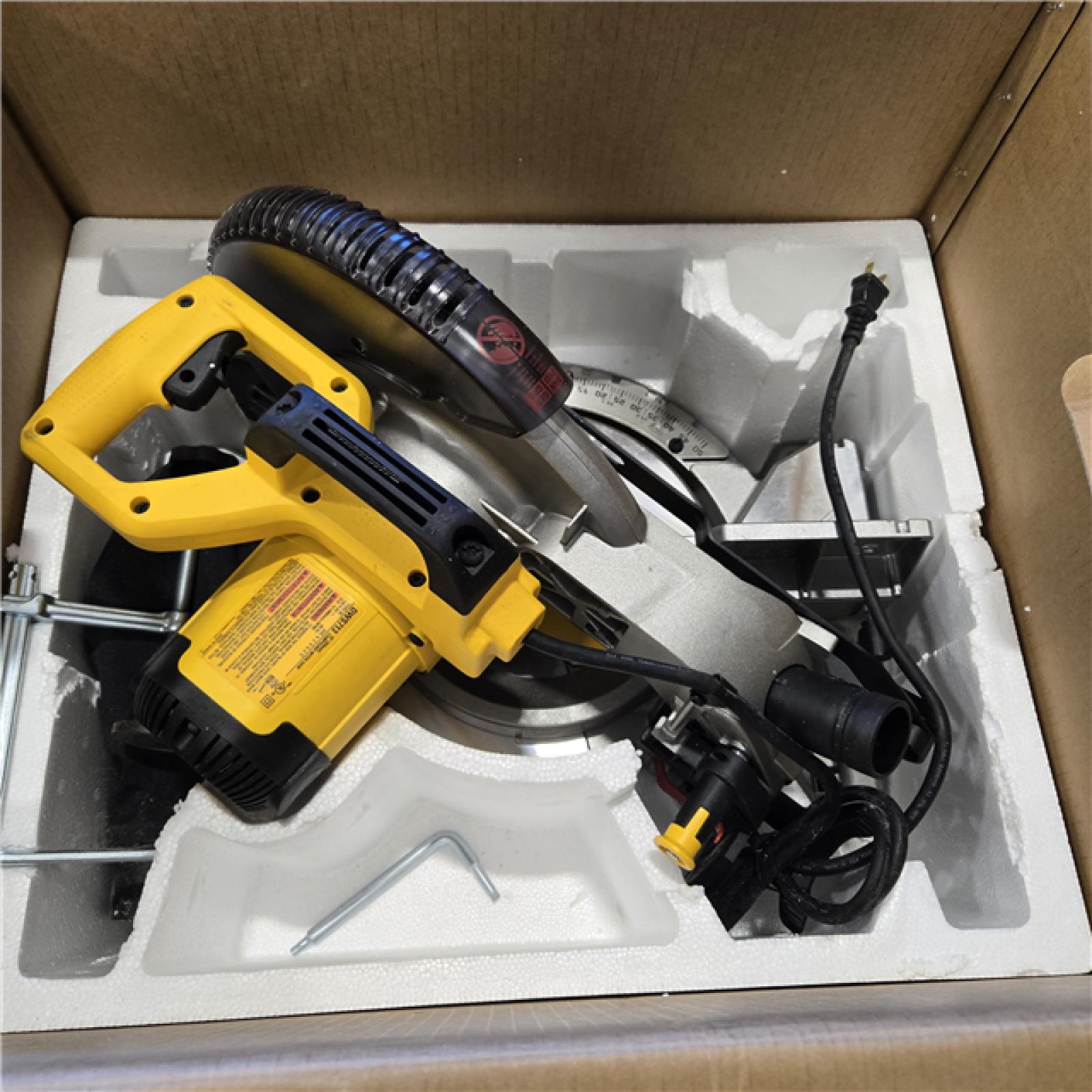 AS-IS DEWALT 15 Amp Corded 10 in. Compound Single Bevel Miter Saw