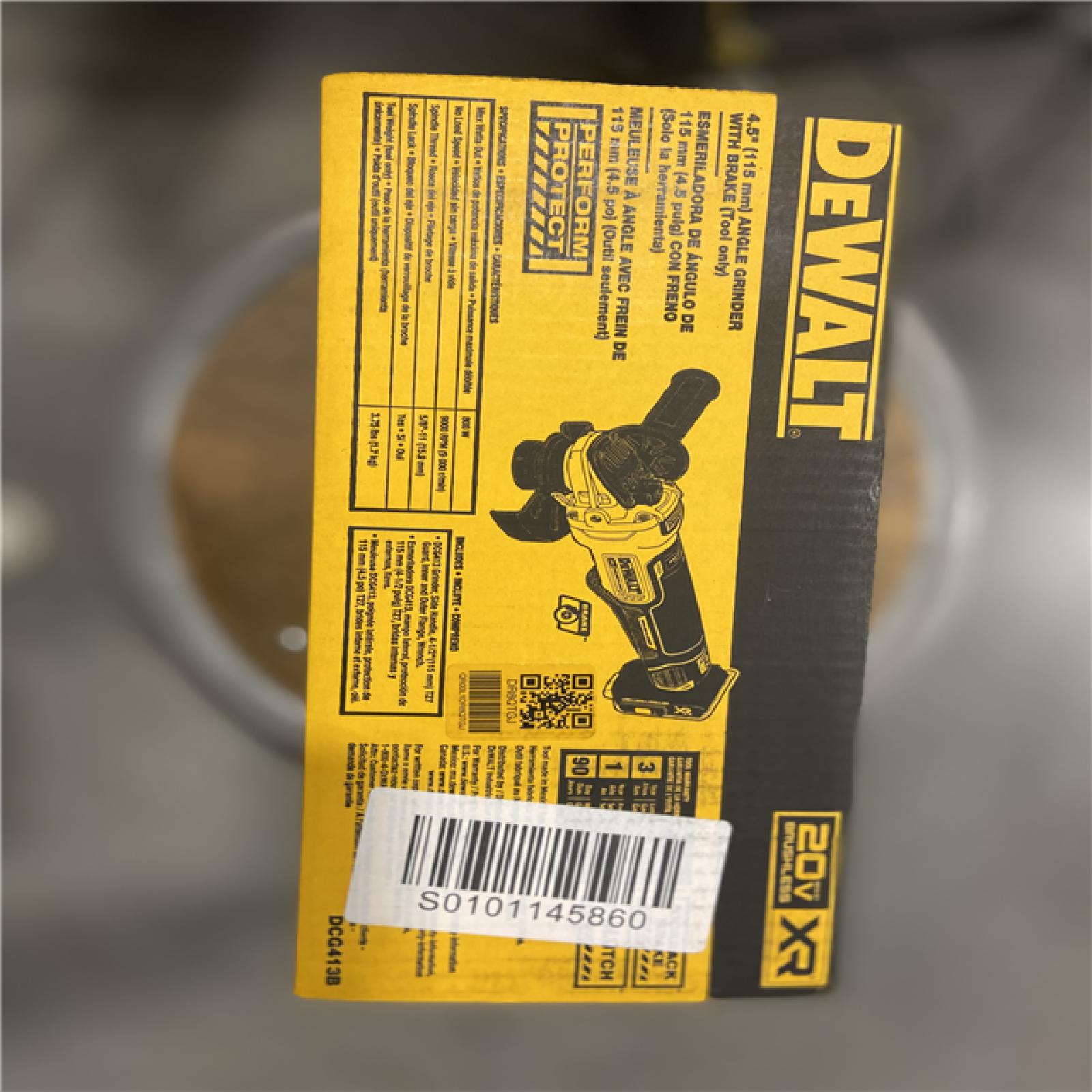 NEW! - DEWALT 20V MAX XR Cordless Brushless 4.5 in. Paddle Switch Small Angle Grinder with Kickback Brake (Tool Only)