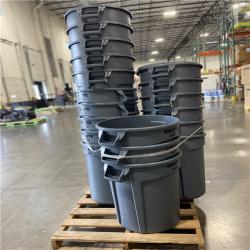 DALLAS LOCATION - Rubbermaid Brute 32 Gal. Gray Plastic Round Container - 19 UNITS