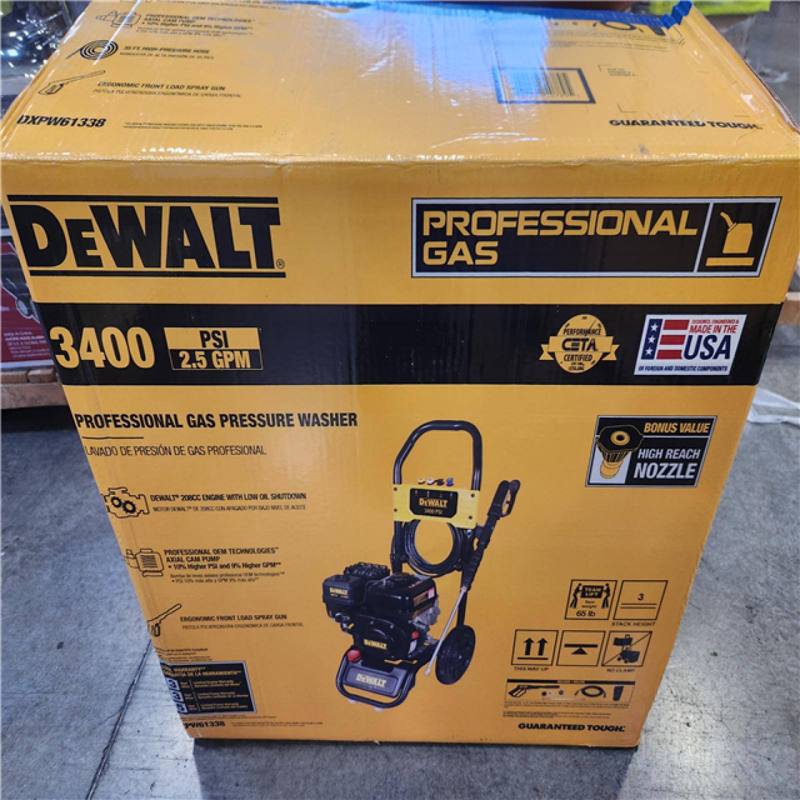 Phoenix DEWALT 3400 PSI 2.5 GPM Gas Pressure Washer with Maintenance-Free Pump  Heavy-Duty Commercial Cold Water Power Washer