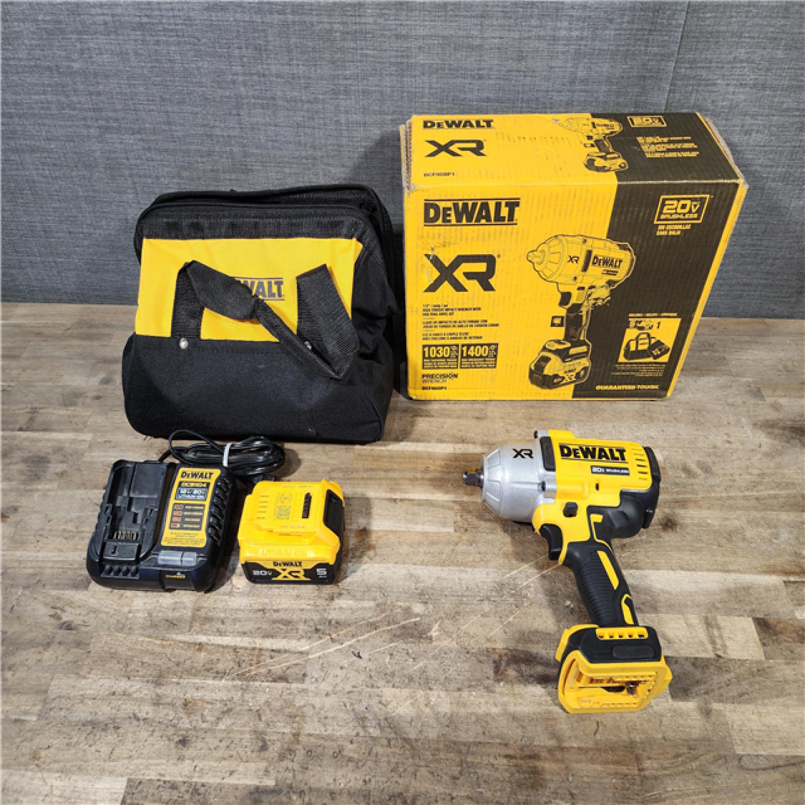 HOUSTON LOCATION - AS-IS Dewalt 20V MAX Lithium-Ion Cordless 1/2 in. Impact Wrench Kit W/ BATTERY & CHARGER