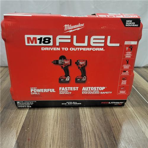 AS-IS  Milwaukee M18 FUEL 18V Lithium-Ion Brushless Cordless Hammer Drill and Impact Driver Combo Kit (2-Tool) with 2 Batteries