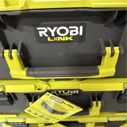 California AS-IS Ryobi Link Tool Boxes  Includes (1) Rolling Tool Box  (2) Medium Tool Boxes and (2) Standard Tool Boxes; Appears in Excellent Condition (No Tools)