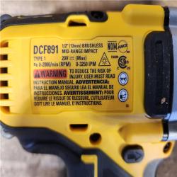 HOUSTON LOCATION - AS-IS (APPEARS LIKE NEW) DeWalt 20V MAX 1/2 in. Cordless Brushless Mid-Range Impact Wrench (Tool-Only)