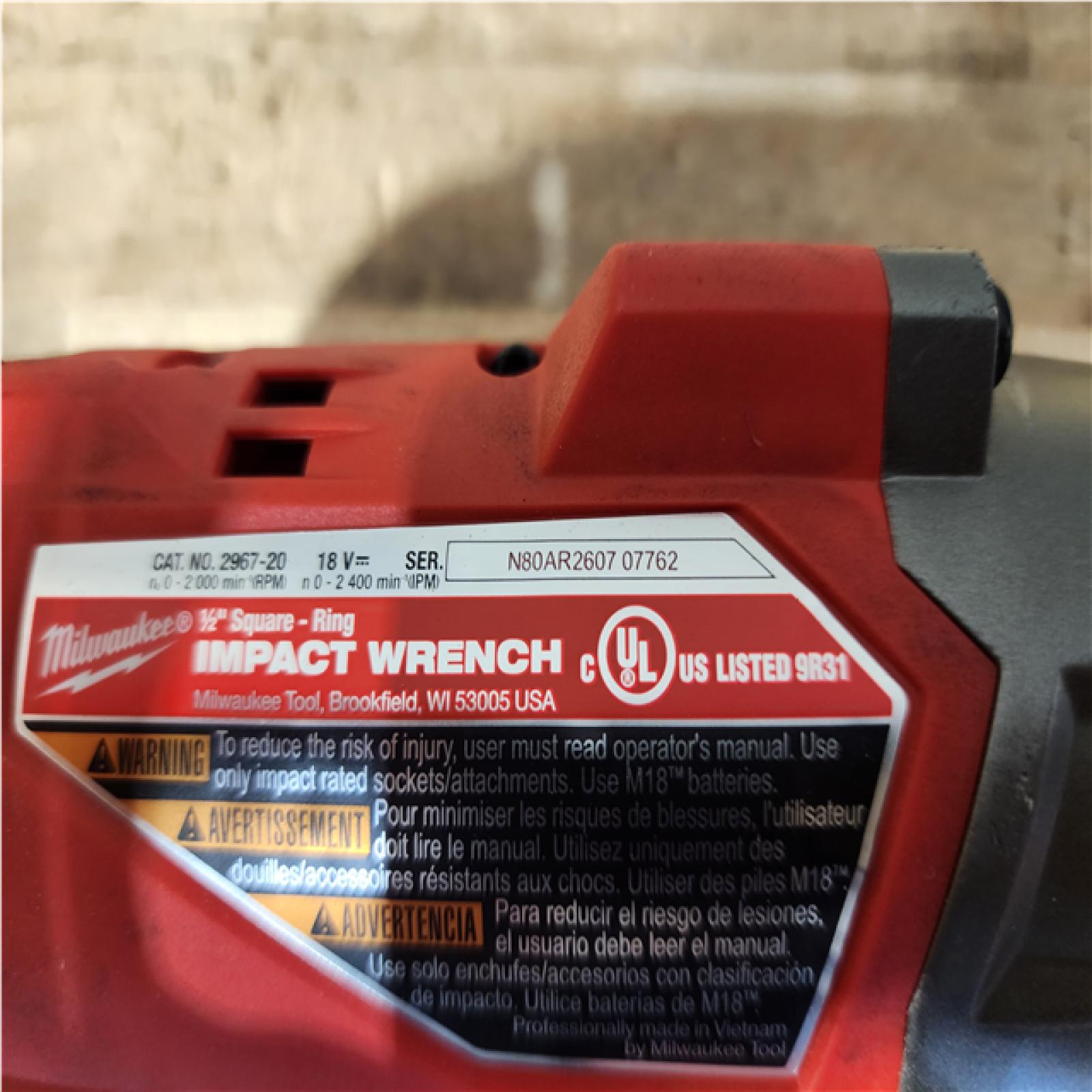 Houston Location AS-IS Milwaukee FUEL 18V Lithium-Ion Brushless Cordless 1/2 in. Impact Wrench with Friction Ring (Tool-Only)