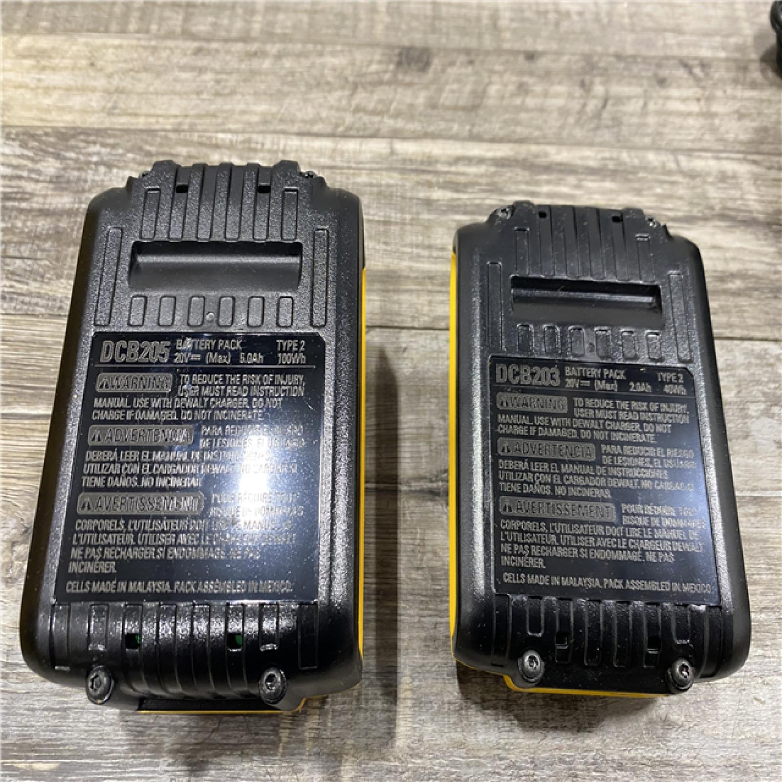 AS-IS DEWALT 20V MAX Lithium-Ion Battery Kit with 5.0Ah and 2.0Ah Battery and Charger