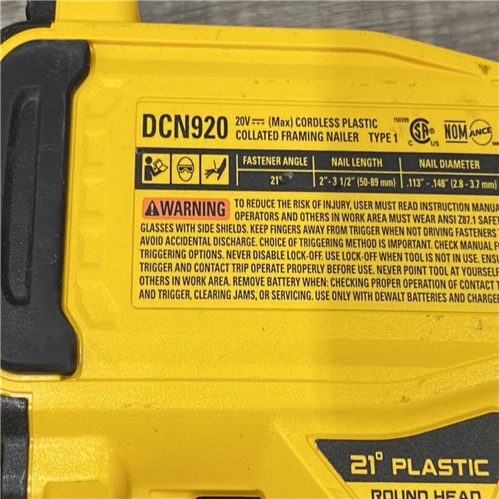 AS-IS DEWALT 20-Volt 21° Cordless Framing Nailer (Tool-Only)