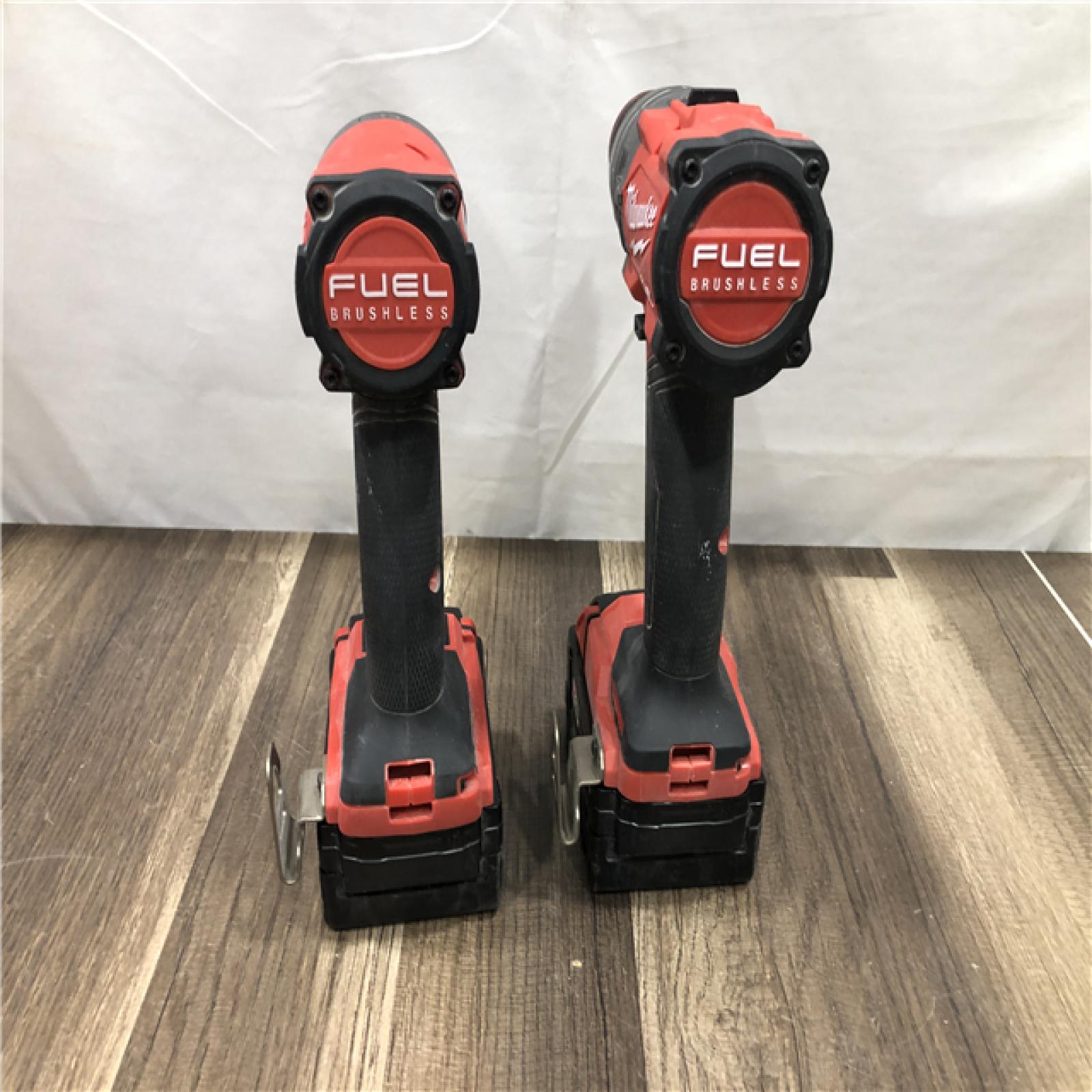 AS-IS Milwaukee FUEL 18V Lithium-Ion Brushless Cordless Hammer Drill and Impact Driver Combo Kit