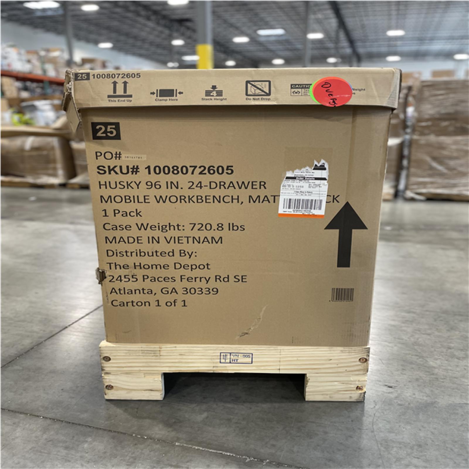 DALLAS LOCATION - HUSKY 96IN 24 DRAWER WORKBENCH MATTE BLACK