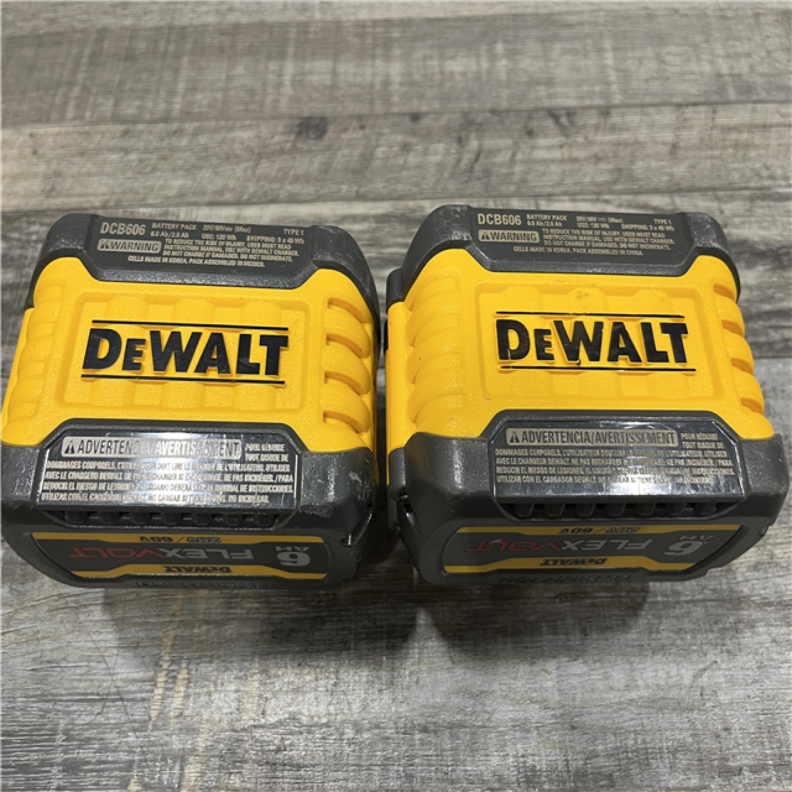AS-IS DEWALT FLEXVOLT 20V/60V MAX Lithium-Ion 6.0Ah Battery Pack (2 Pack)