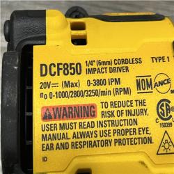 AS-IS DEWALT ATOMIC 20V MAX Lithium-Ion Cordless 1/4 in. Brushless Impact Driver Kit