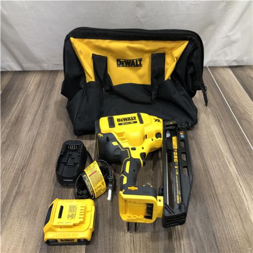 AS-IS DEWALT 20V MAX XR 16-Gauge Electric Cordless Angled Finishing Nailer Kit