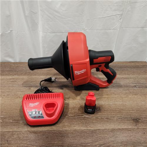 AS-IS Milwaukee M12 12-Volt Lithium-Ion Cordless Auger Snake Drain Cleaning Kit
