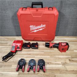 HOUSTON LOCATION - AS-IS Milwaukee 18V Lithium-Ion Cordless Short Throw Press Tool with 3 PEX Crimp Jaws Kit
